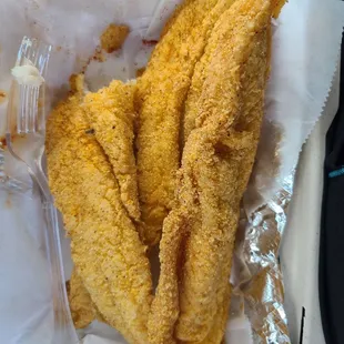 Catfish. I had to take a bite first!