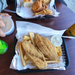 Catfish and fried chicken