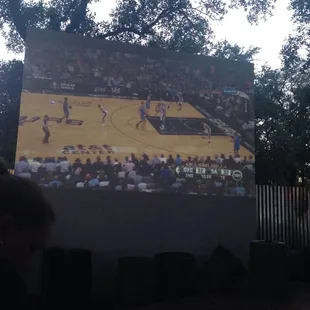 They have a projector to watch the games