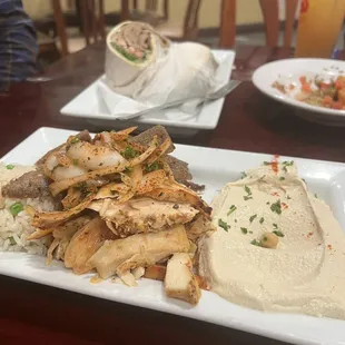 Combo Greek Combination Plate, Gyro Pita Wrap