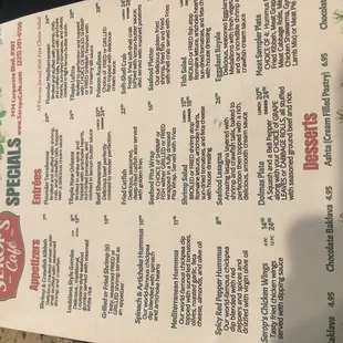 menu