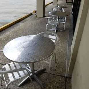 Our outdoor seating is available to those who love a nice breeze and beautiful view of Perkins Rowe!