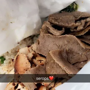 Combo plate was really good . Everything was hot and perfectly seasoned .
