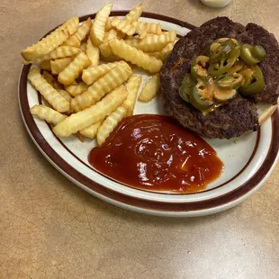 Mexican Burger and fries