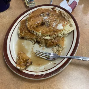 Chocolate chip pancakes yummy