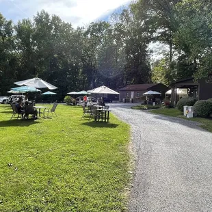 The outdoor seating area and tasting room.