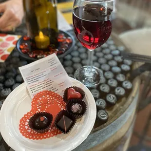 Vintner red wine &amp; Valentines truffles