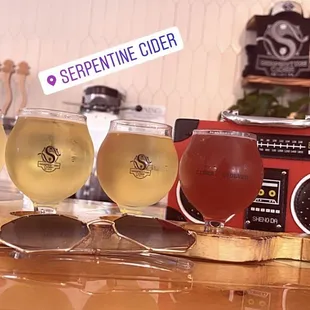 Four size cider flight