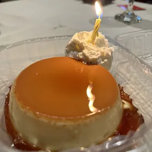 Flan for birthday girl