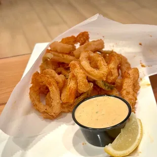 Calamari Fritto Misto* w/fried jalapeños included (which are amazing)