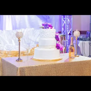 a wedding cake on a table