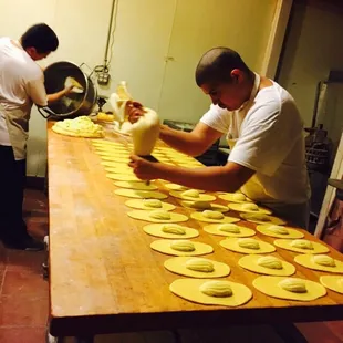 Fresh bread in the making