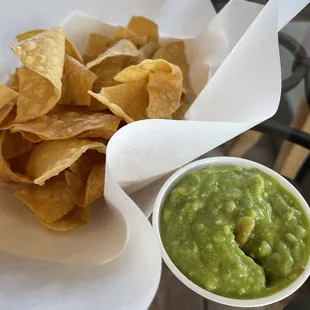 Chips and freshly made guacamole