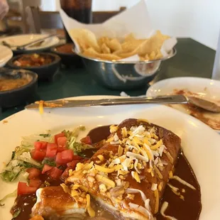 Bean burrito enchilada style