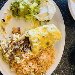 Machaca chimi with jalapeño cream cheese, so delicious p