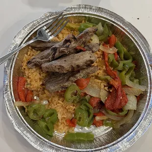 Showing serving size of steak for $23!