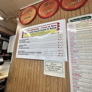 menu and prices