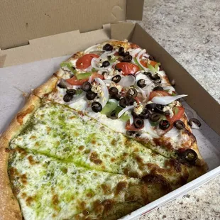 Pesto &amp; cheese slice, Vegetarian Slice