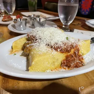 Polenta with sausage