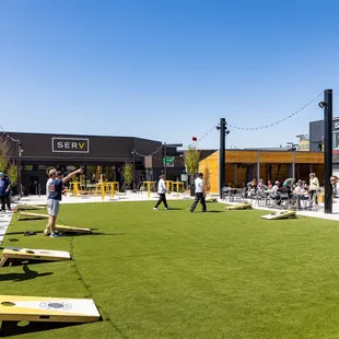 Cornhole on green space