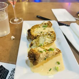 Surf &amp; turf egg rolls