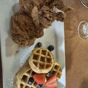 Mini waffle and Cajun Chicken