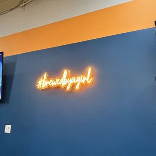 a neon sign in a restaurant