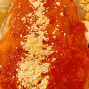 a close up of a plate of food