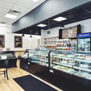 the interior of a deli shop