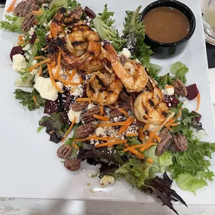 Bronco Beet Salad with added Shrimp for protein