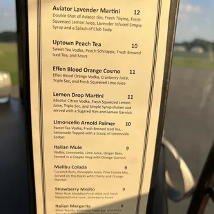 Specialty cocktails