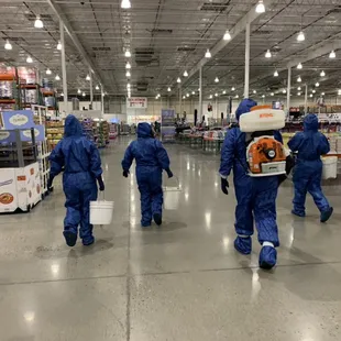 Disinfecting Costco.