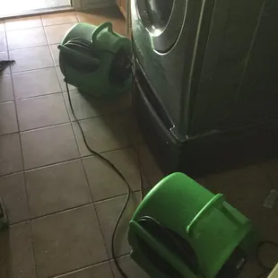 (B) This picture was taken after SERVPRO of NE Tucson extracted water from a broken toilet supply line.