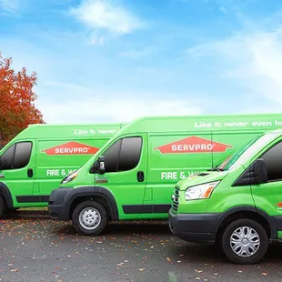 SERVPRO fleet vehicles.