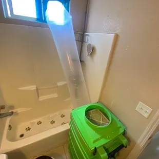 We had to place this dehumidifier in the bathroom and push out the air through the make-shift sealed window.