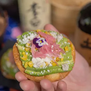 Try the Avocoda Tostada. Grilled Corn/Feta /Cheese Crumble/Truffle Aioli/⁠
Maldon Sea Salt/Black Pepper⁠