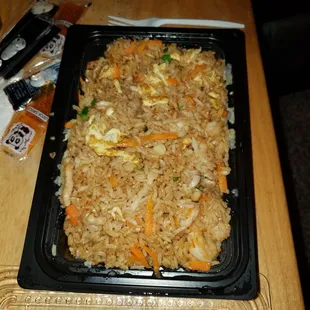 Chicken and shrimp fried rice. $10.81