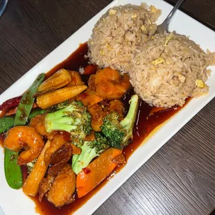 plate of food on a table