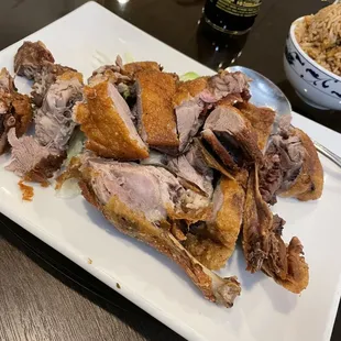 Crispy fried duck