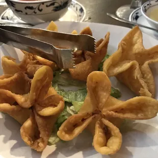 Delicious flaky crab rangoons