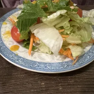 side salad with ginger dressing