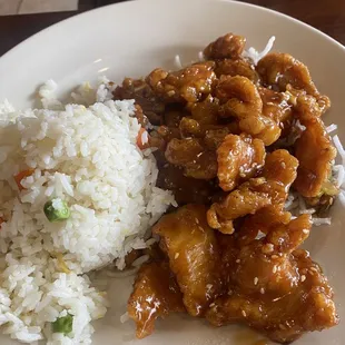 Honey sesame chicken with fried rice ($1.50 extra upgrade charge)
