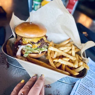 Smash burger (double patty) with fries