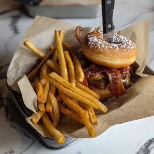 Jelly donut burger