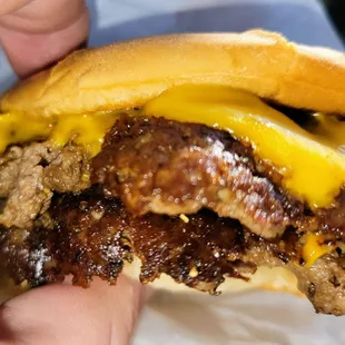 Double Sespe Cart Burger.  Just look at that crust!!