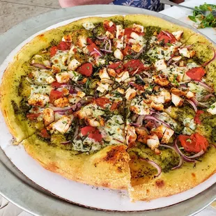 Pizza Pesto with Chicken at The Session Room