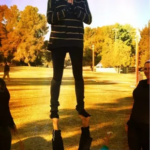 Teacher trainers doing acro yoga!