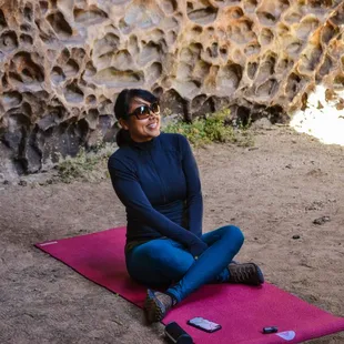 One of our guest yoga instructors poses for the camera!