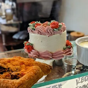 a variety of pastries on display