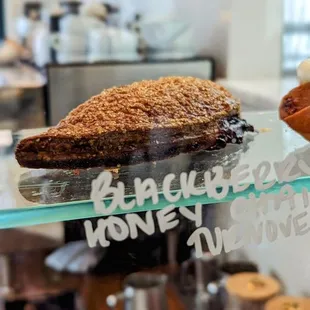 a variety of pastries on display